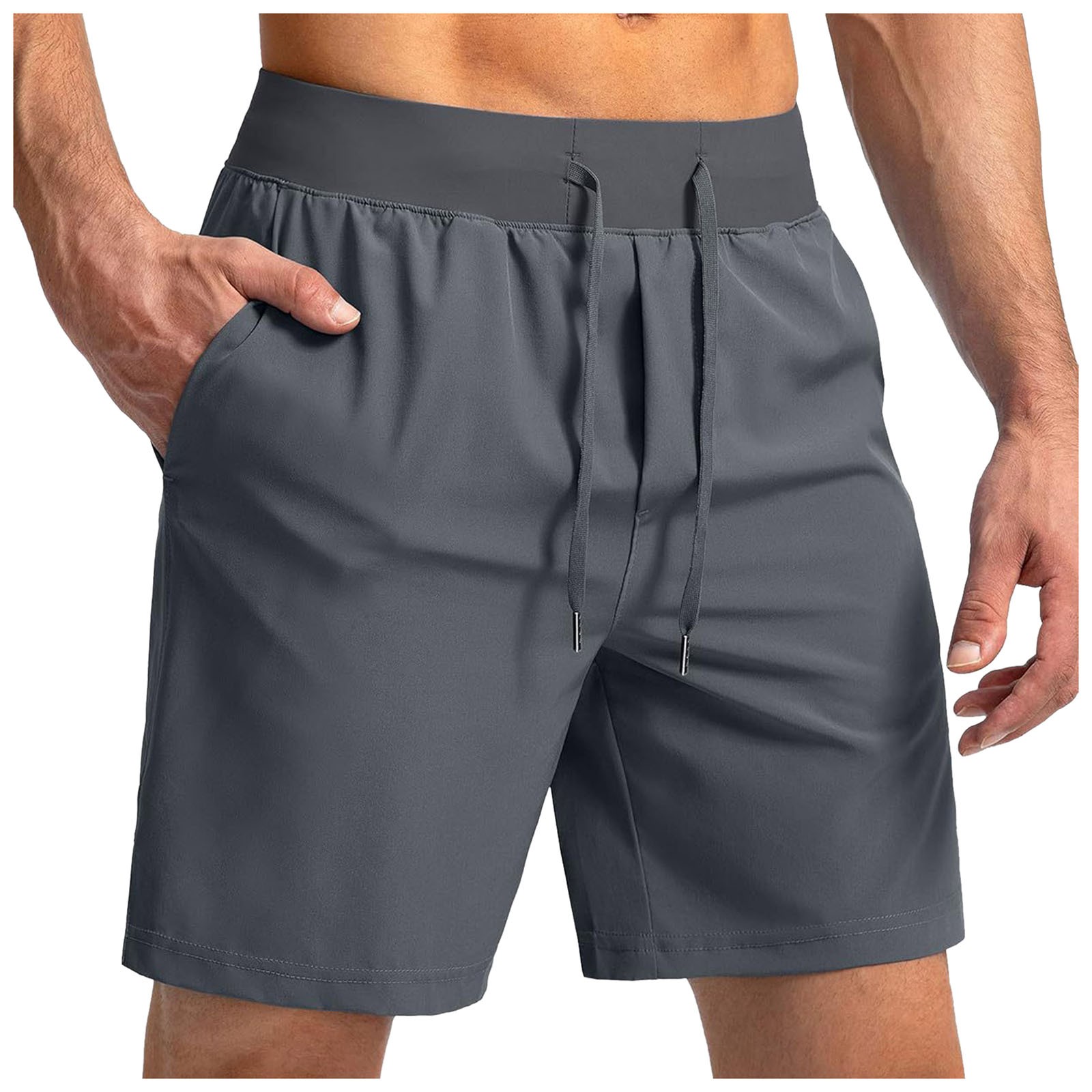 thumbnail image 5 of Pantalones cortos deportivos transpirables para hombre: cintura media, cordón elástico, running/fitness/ciclismo, para todo el verano, 5 of 5